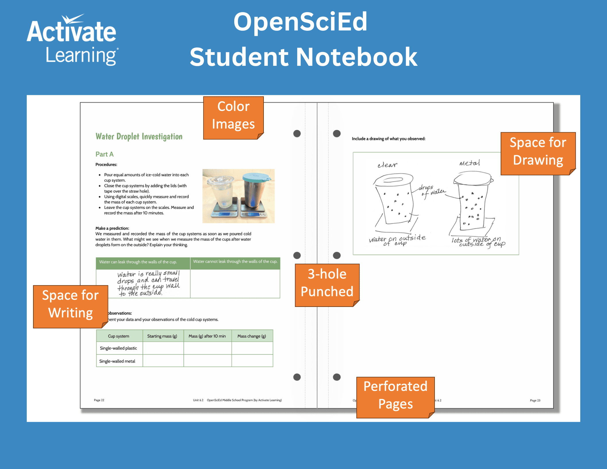 OpenSciEd Student Notebook from Activate Learning