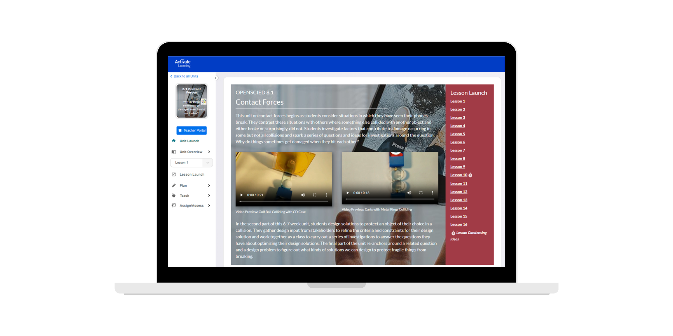 Activate Learning OpenSciEd Lesson Launch