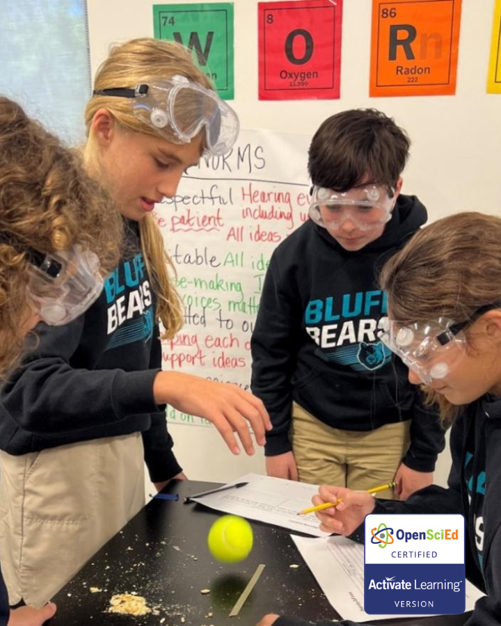 Students in science class using OpenSciEd