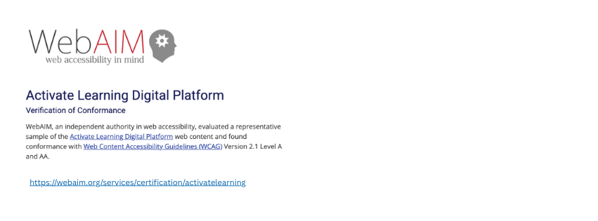 WebAim verification of conformance