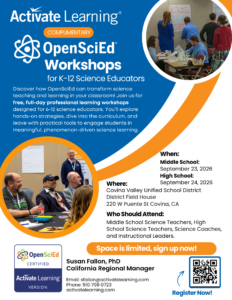 Activate Learning OpenSciEd Workshop Covina Valley, CA