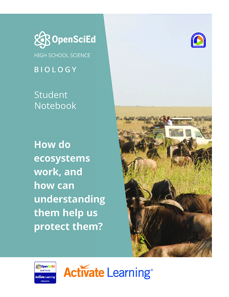 Activate Learning OpenSciEd B.1 Student Notebook Cover